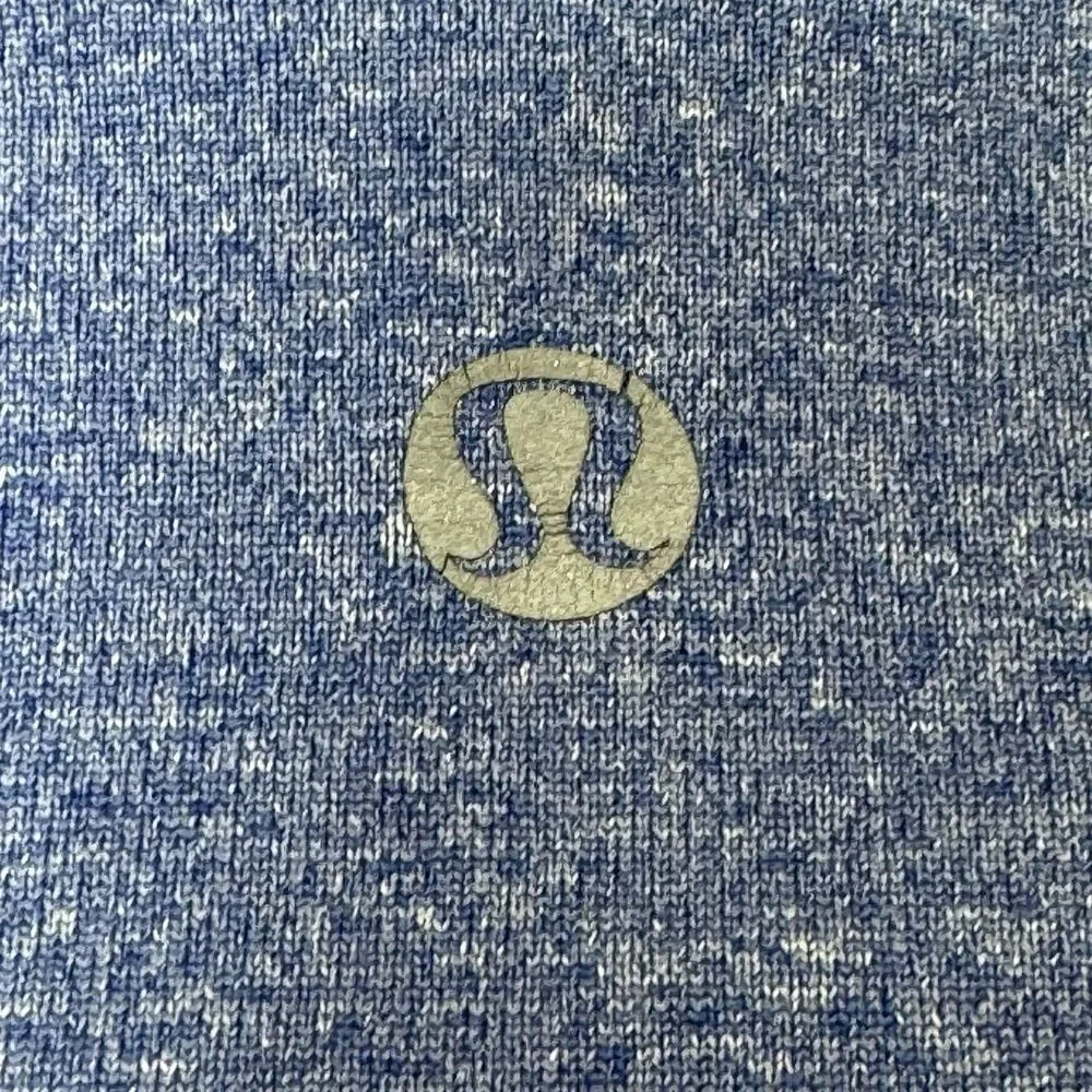 Lululemon Metal Vent Tech Shirt Men Medium Blue Stripe Short Sleeve Athletic Gym - Picture 3 of 4